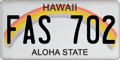HI license plate FAS702