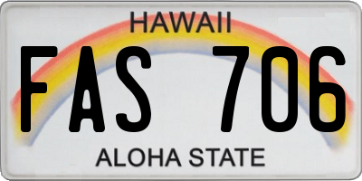 HI license plate FAS706