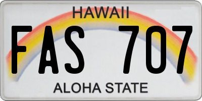 HI license plate FAS707
