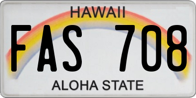 HI license plate FAS708