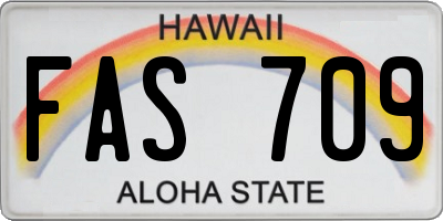 HI license plate FAS709