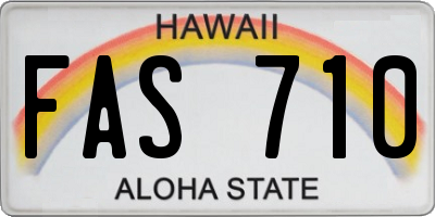 HI license plate FAS710