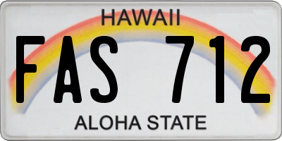 HI license plate FAS712