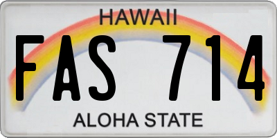 HI license plate FAS714