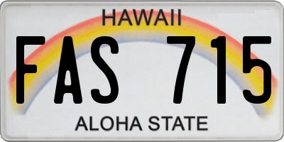 HI license plate FAS715