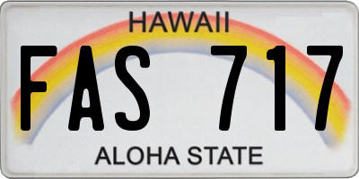 HI license plate FAS717