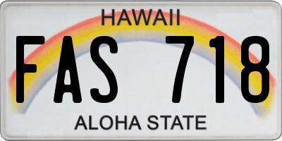HI license plate FAS718