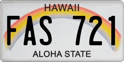 HI license plate FAS721