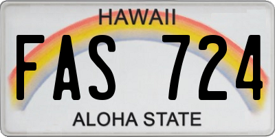 HI license plate FAS724