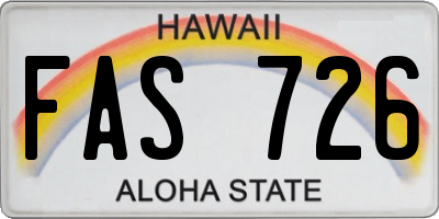 HI license plate FAS726
