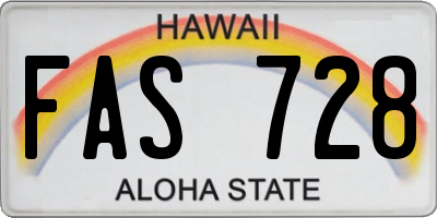 HI license plate FAS728