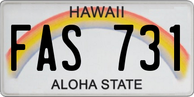 HI license plate FAS731