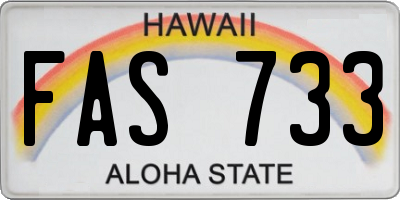 HI license plate FAS733
