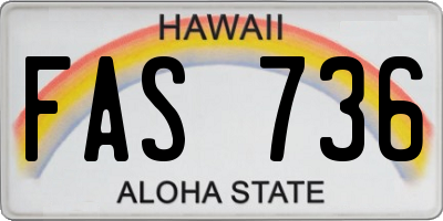 HI license plate FAS736