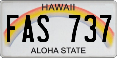 HI license plate FAS737