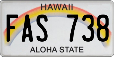 HI license plate FAS738