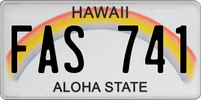 HI license plate FAS741