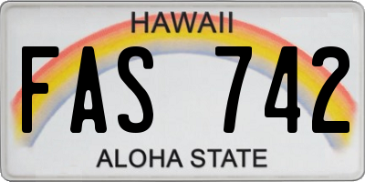 HI license plate FAS742