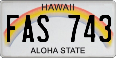 HI license plate FAS743