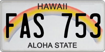 HI license plate FAS753