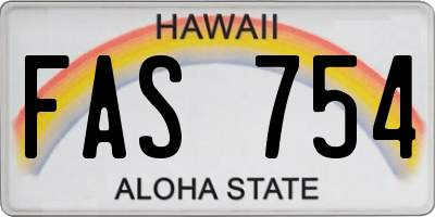 HI license plate FAS754
