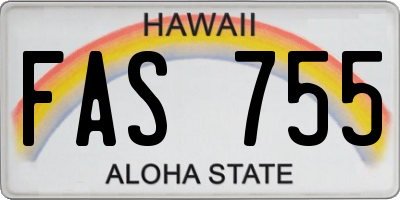 HI license plate FAS755