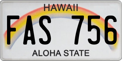 HI license plate FAS756