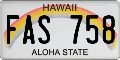 HI license plate FAS758