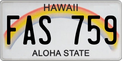 HI license plate FAS759