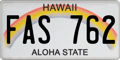 HI license plate FAS762