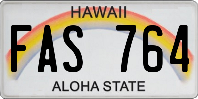 HI license plate FAS764
