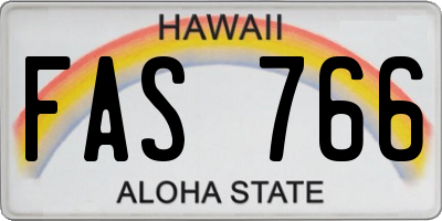 HI license plate FAS766