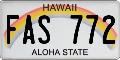 HI license plate FAS772