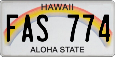 HI license plate FAS774