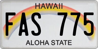 HI license plate FAS775