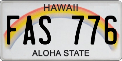 HI license plate FAS776