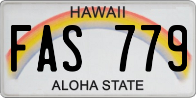 HI license plate FAS779
