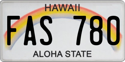 HI license plate FAS780