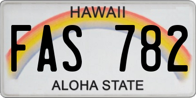 HI license plate FAS782