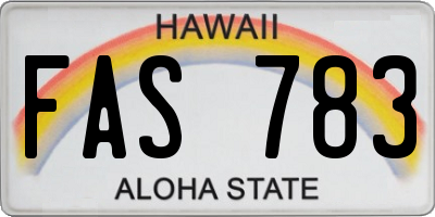 HI license plate FAS783