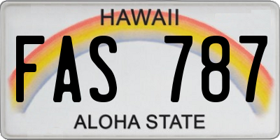 HI license plate FAS787