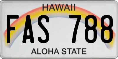 HI license plate FAS788