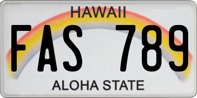 HI license plate FAS789