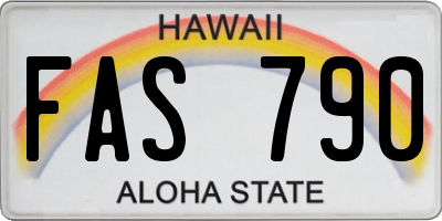 HI license plate FAS790