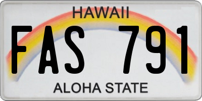 HI license plate FAS791