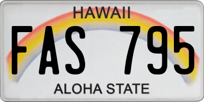 HI license plate FAS795