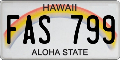 HI license plate FAS799
