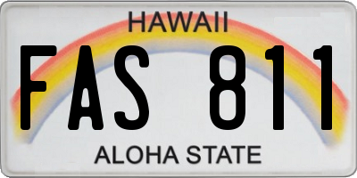 HI license plate FAS811