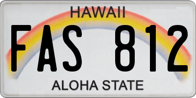 HI license plate FAS812