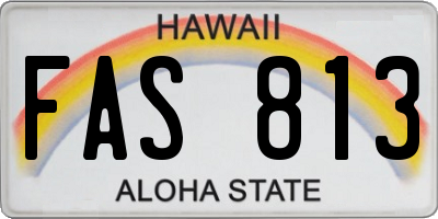 HI license plate FAS813